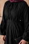 Women's Sleeveless Drawstring Detail Waist Tie Dress Black - 5