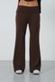 Brown Women's Hooded Loose Fit Set Oversized Sweatshirt and Wide Leg Bottoms - 5