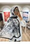 Florenza Pattern Soft Shawl - Black - 4
