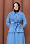 Sleeve Elastic Hooded Thin Fabric Jeans Women's Suit - 5