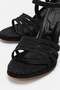 Women's 4-Strap Painted Heel Sandals; Black Glitter - 5