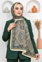 Women's Green Mandala Patterned Organic Cotton Soft Shawl - 2