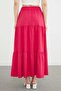 Elastic Waist Pleated Maxi Skirt - 8
