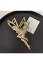 Women's Gold Metal Fairy Girl Figured Luxury Clasp with Zircon Stones - 4
