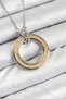 316L Steel Zircon Stone Rotating Circle Model Women's Necklace - Gold and Silver Color