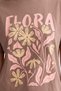 Women's Oversize T-Shirt Flora Printed Brown – Crew Neck, Comfortable Fit, 100% Cotton - 7
