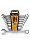 12 Piece SAE Combination Wrench Set Inch Sizes Chrome Vanadium Steel Fastening Tool Kit