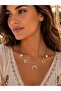 Gold Plated Moon Star Crescent and Heart Chain Necklace