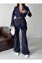 Belted Lace Detailed Spanish Long Sleeve Blazer Suit - 7