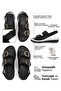 Women's Sandals with Buckle, Soft Sole, Snap Fasteners - Black - 2