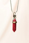 Ruby natural stone handmade design necklace with chain: 3.5 cm chain: 20 cm boxed