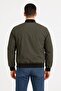 Men's Bomber Coat with Pockets, Quilted Lining, Zippered Sleeves, Water Repellent Jacket - Khaki - 2