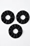 Women's Set of 3 Black Satin Elastic Hair Clips Stylish Scrunchie Hair Clips - 2