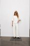 Loose-Fit High-Waist Short-Sleeve Round-Neck Modal Suit White
