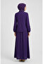 Ruffled Blouse Skirt Double Set 0279-04 Purple - 3