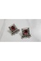 Premium Dual-Tone Oxidized Silver and Gold Choker Set with Matching Square Stud Earrings. - 3