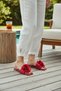 Red Rose Detailed Women's Slippers, Daily Stylish Summer Flat Sole, for Home and Outside Use - 2