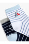 Striped Cotton 2-Piece Sock Set - 3