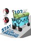 VILLEY Heavy Duty Folding Wagon Cart with Big Wheels, Up to 102 kg, Blue - 8