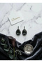 Bronze Vintage Women's Earrings Authentic Copper Jewelry Mystic Topaz Stone Drop Model - 5