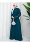 Women's Modest Clothing Abaya Ferace Long Dress with Rhinestone-Embellished Sleeves and a Chic Look - 3