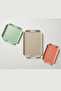 Metal Presentation Tray Set, Soft Colors, Modern Tea and Coffee Presentation Tray, 3 Piece Set (Brown-Green-Pink) - 4