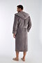 Men's Hooded Ribbed Bamboo Cotton Soft Absorbent Luxury Bathrobe - 4