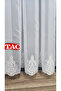 Embroidered Court Damask Living Room Model Style Design Maxima Exculusive 3 Layer Pleated Tulle Curtain - 3
