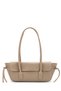 Baguette Women's Shoulder Bag with Knot Detail on the Edges, Munich Beige
