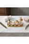 Ameco 4-Piece Ribbed Clear Glass & Gold Bathroom Accessory Set - 4