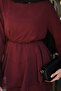 Women's Chiffon Suit with Drawstring Waist Trousers, Burgundy - 6