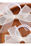 Pack of 2 - Cream Bow Hair Ties - 4