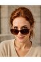 Polarized Coffee Women's Sunglasses with Uv400 Protection Large Frame Vintage Design - 3