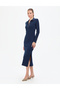 Navy Blue Slim Fit Knitted Dress 50296427-Vr033 - 3