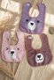 Beary Comfort 3-Pack Liquid-Proof, Stain-Resistant Baby Food Bib Set with Teddy Bear Figure - Pastel Re - 2