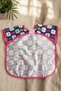 Floral Patterned Liquid-Proof Baby Bib - Smock Bib with Large Pocket and Stain-Resistant Features for 6-24 Months - 6