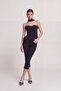 Mid-Waist Lycra Una Capri Pants Black - 2