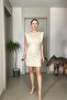Flounce Detailed Gabardine Mini Dress - 2