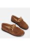 Large size women's genuine leather suede loafer 41-42-43-44-cinnamon suede - 2