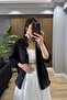 Silky Textured Oversize Shirt Black - 4