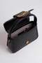 Logo Detailed Printed Women's Small Size Hand and Shoulder Bag Black - 3