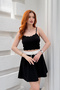 Women's Black Lace Detailed String Strap Tank Top Nj162 - 6
