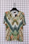 Women's Plus Size Lycra V-Neck Snake Pattern Short Sleeve Mom T-Shirt Combed Cotton Blouse - 2