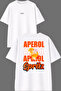 Aperol Aperol Design Front and Back Printed White Oversize T-Shirt