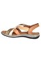 25Y Nbl10 Tan/White Women's Genuine Leather Casual Sandals - 3