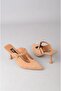 Seç 2622 genuine leather women's heel slipper (heel height: 9 cm) sigaro - 7