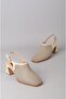 Select 2635 genuine leather heel women's shoe (heel height: 7 cm) beige - 6