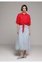 Fashion Fit Shirt Neck Plain Women's Red Short Sleeve Shirt - 3