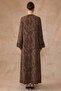 Zipper Closure Leopard Patterned Silk Cupra Robe Brown 6867 - 6