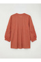 Lcw Grace Brown Tie-Neck Embroidered Blouse - 6